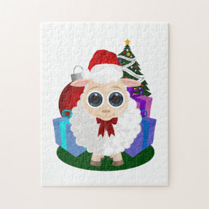 Mooie Kerstschaap Winter Scene Festief Legpuzzel