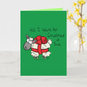 Mooie Kerstvakantie Lieve Schaap Kerstmis Cartoon Kaart (Gele Bloem)