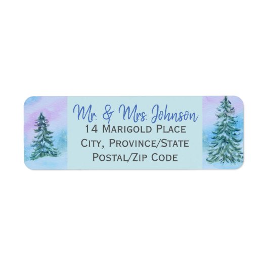 Mooie kerstwinteretiketten etiket (Voorkant)