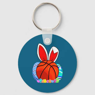 Mooie kids basketbal paasei konijn t-shirt  sleutelhanger