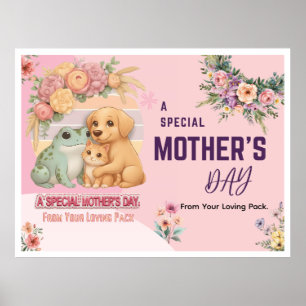 Mooie Kikker Hond Kat Moederdag Kaart - Speciale C Poster