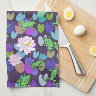 Mooie kikker kunst keukenhanddoek