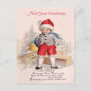 Mooie Kinder Sneeuw Pakketten Post Briefkaart