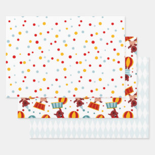 Mooie KinderCircus Retro Inpakpapier Vel