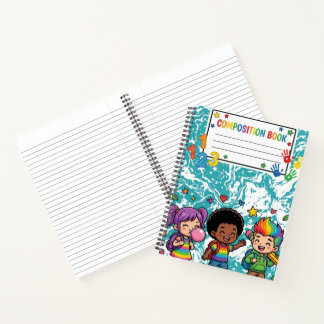 Mooie Kinderen Teal Marmer Compositie Notitieboek