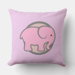 Mooie kinderkamer decoratie Roze olifant Stippenpa Kussen