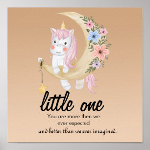 Mooie kinderkamer quote eenhoorn maan poster print