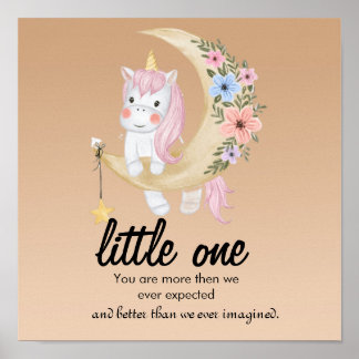 Mooie kinderkamer quote eenhoorn maan poster print
