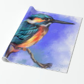 Mooie Kingfisher Bird - Migigly Waterverf Art Cadeaupapier (Uitgerold)