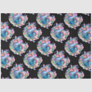 Mooie kip en bloemen tissuepapier