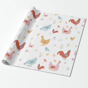 Mooie Kippen, Hennen en Baby Kuikens Cadeaupapier