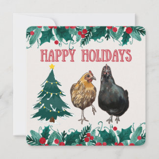 Mooie Kippenthema Kerstkaart