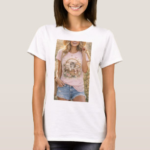 Mooie Kittens Bloem Grafische Meisjes T-Shirt