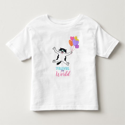 Mooie Kitty Reist Rond de Wereld Kinder Shirts (Voorkant)