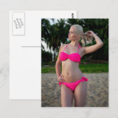 Mooie klankklode in Hot Pink Briefkaart (Voorkant / Achterkant)