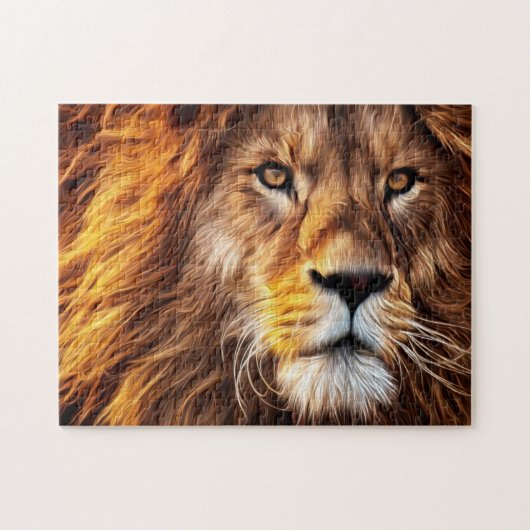 Mooie kleding van het gezicht van Lion Legpuzzel (Horizontaal)