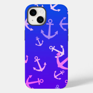 Mooie Kleine Ankers op Blauwe/ Paarse iPhone Hoes