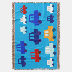Mooie kleine auto's Blauw, Rood, Geel en Wit Jonge Deken