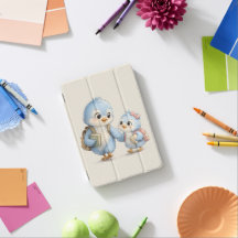 Mooie Kleine Blauwe Vogel Broer en Zus iPad Smart