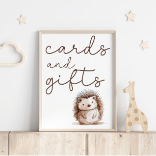 Mooie Kleine Egel Baby Shower Kaarten Cadeaus Bord Poster