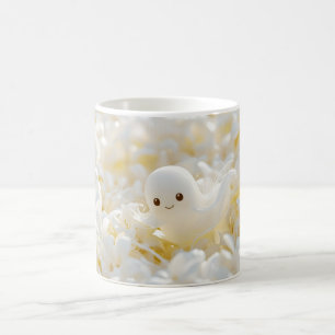 Mooie kleine geesten tussen witte bloemen koffiemok