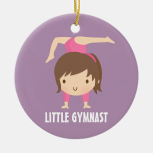 Mooie Kleine Gymnastiek Meisje Gymnastiek Kamer De Keramisch Ornament