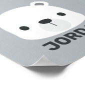 Mooie Kleine Ijsbeer met Gepersonaliseerde Naam Poster (Hoek)