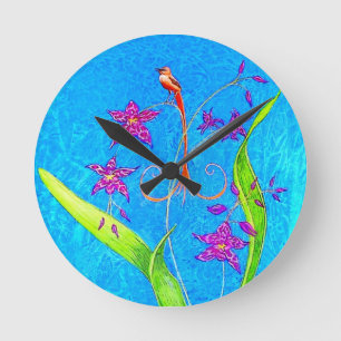 Mooie Kleine Orchideeënvogel Ronde Klok