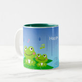 Mooie kleine padden mok met tweetone koffie (Voorkant links)