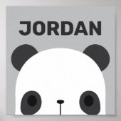 Mooie Kleine Panda Beer met Gepersonaliseerde Naam Poster (Voorkant)