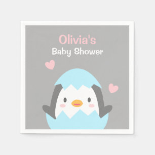Mooie Kleine Pinguïn Baby Shower Feestservetten Servet