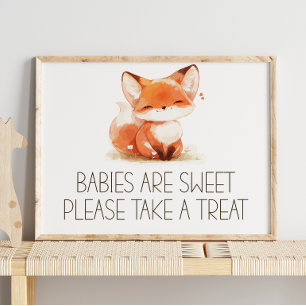 Mooie Kleine Vos Geruite Baby Shower Zoete Favorie Poster