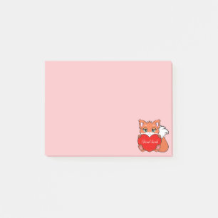 Mooie Kleine Vos op Licht Roze Post-it Notities Post-it® Notes