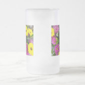 Mooie kleur bloemen matglas bierpul (Center)