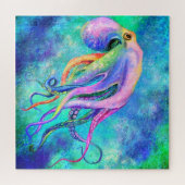 Mooie kleur octopus puzzel (Horizontaal)