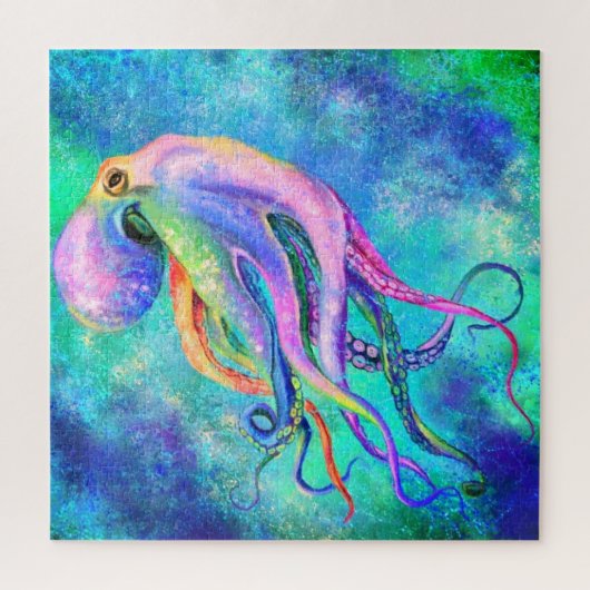 Mooie kleur octopus puzzel (Verticaal)
