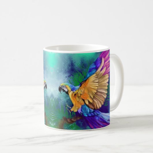 Mooie kleur Parrot Coffee Mok (Voorkant rechts)