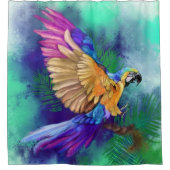 Mooie kleur Parrot douchegordijn (Voorkant)