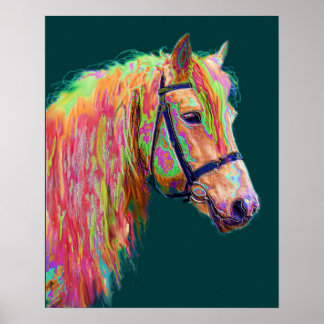 Mooie kleur van de Pony van de Rainbow Highland Poster