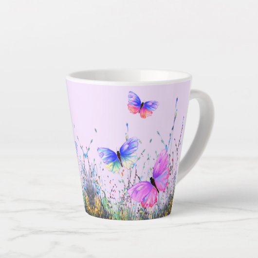 Mooie kleur Vlinders Latte Mok (Rechterhoek)