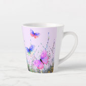Mooie kleur Vlinders Latte Mok (Rechts)