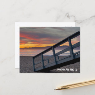 Mooie kleuren bij zonsondergang - Marina Del Rey,  Briefkaart