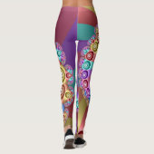 Mooie kleuren Modern Abstract fractal Art Leggings (Achterkant)