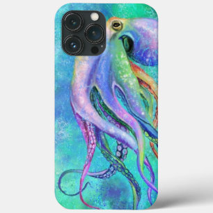 Mooie kleuren-octopus onderwaterschilder iPhone 13 pro max hoesje