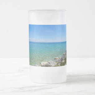 Mooie kleuren van het meer van Huron Matglas Bierpul