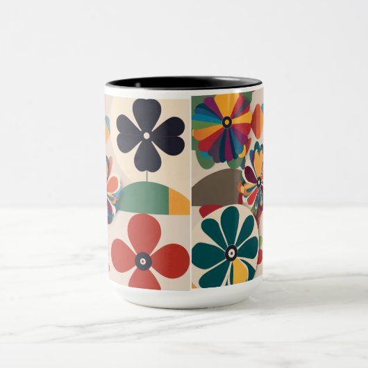 Mooie kleurende bloemen Koffiekopje Mok (Midden)