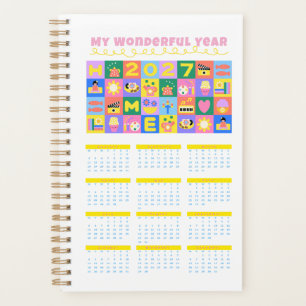 Mooie Kleurrijke 2027 Jaarkalender Poster Planner
