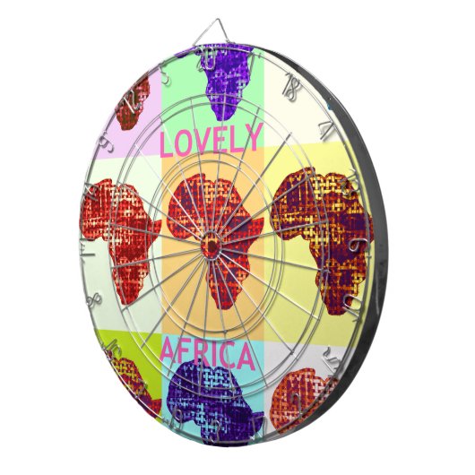 Mooie Kleurrijke Afrika Kaart Pop Patroon Art Desi Dartbord (Voorkant Rechts)