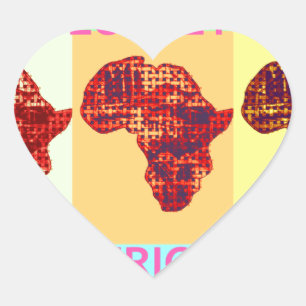 Mooie Kleurrijke Afrika Kaart Pop Patroon Art Desi Hart Sticker