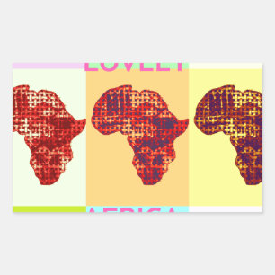 Mooie Kleurrijke Afrika Kaart Pop Patroon Art Desi Rechthoekige Sticker